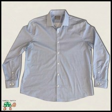 Michael Kors Airsoft Stretch Dress Shirt Slim Fit Light Blue Men's 17 34/35 XL