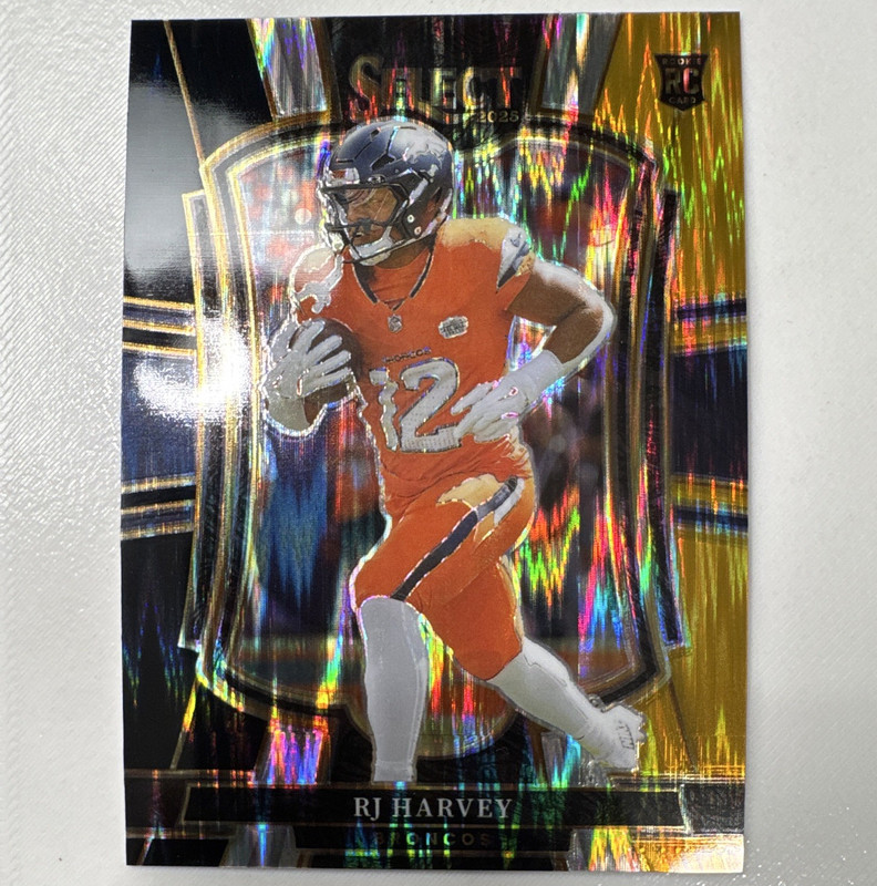 Panini 2025 Select RJ Harvey #110 Premier Level Prizm RC Denver Broncos
