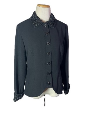 Vintage Ildi Marshall Size 10 Black Jacket Button-Front