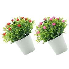 Artificial PP Babysbreath Bonsai with Pot Reusable Faux Plant for Desk Decor