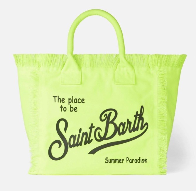 MC2 SAINT BARTH borsa Vanity GIALLA FLUO logo nero AUTENTICA