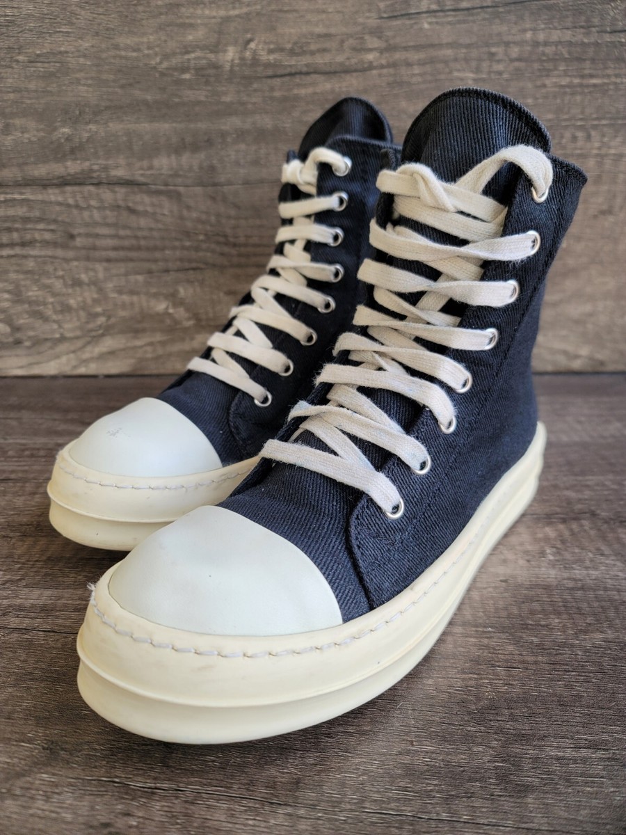 Rick Owens Women's Drkshdw Ramones Hi Top Zipper Black shoes Rick Owens Women's Drkshdw Ramones Hi Top Zipper Black shoes