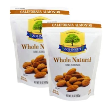 2 lbs Raw Nonpareil Steam Pasteurized Almonds in Resealable Pouches - Farm Fresh