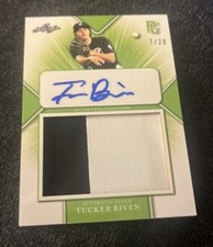2021 TUCKER BIVEN LEAF PERFECT GAME AUTO Jersey Patch Rookie #7/20