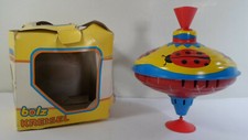 LBZ BOLZ KREISEL GERMANY VTG SPINNING TOP TOUPIE LADY-BUG TIN TOY WORKS MIB