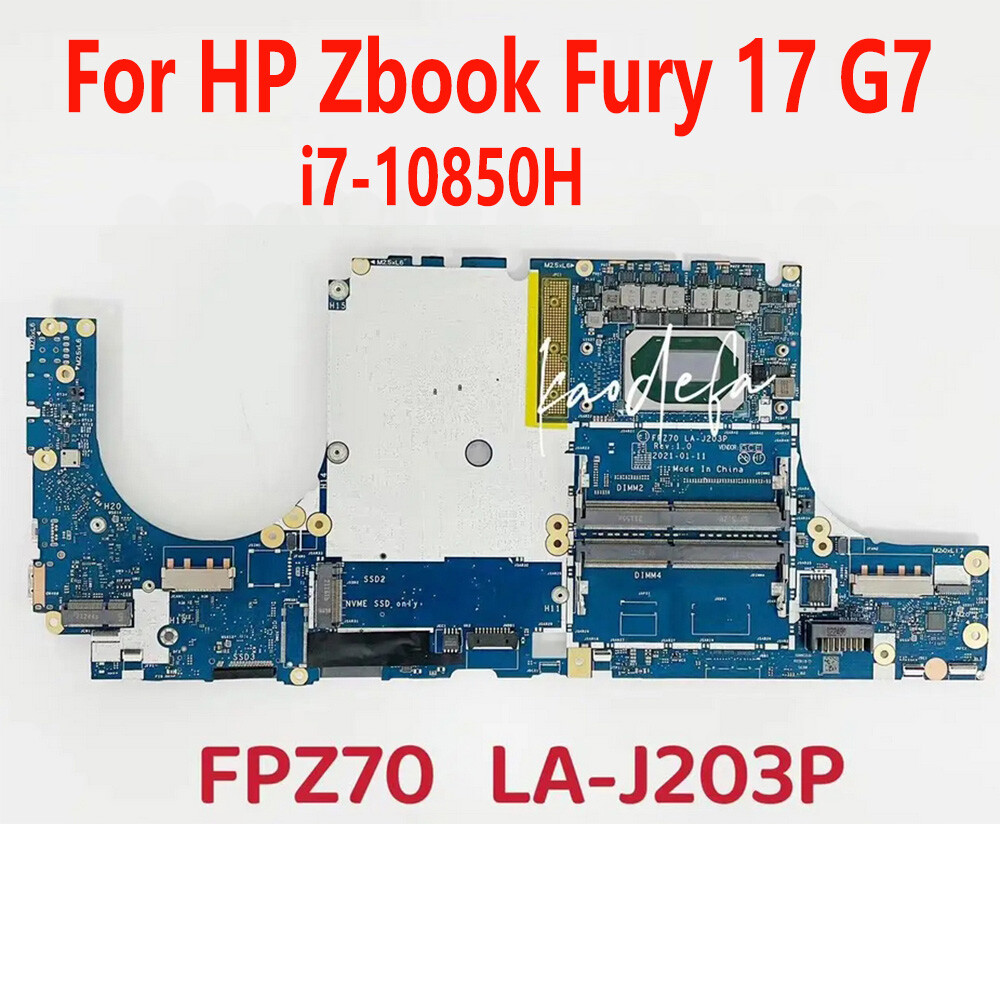 For HP Zbook Fury 17 G7 Laptop Motherboard with i7-10850H FPZ70 LA