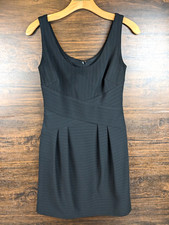 ANN TAYLOR Dress Womens Black Sleeveless Pleated Sheath Size 2 Cocktail Party