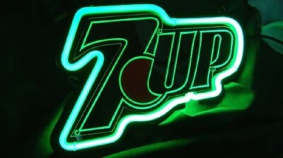 14'' 7up Seven Up Soda 3D Carved Neon Sign Light Lamp Visual Collection Bar L