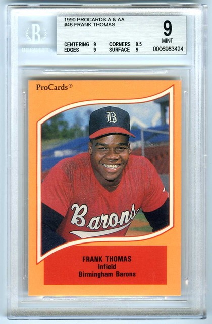 FRANK THOMAS 1990 PROCARDS A AA BGS 9 MINT W 9 5 MINOR LEAGUE ROOKIE RC 