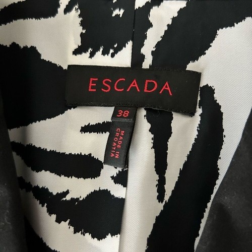 Escada Cotton Lace-Up Detail Short Sleeve Blazer Vest Black Size 38 DE 8 US - Picture 5 of 6