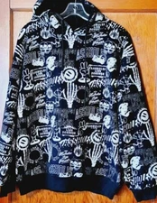 A$$HOLES*S LIVE FOREVER Men Size Large Black GRAFFITI Pullover Hoodie RARE