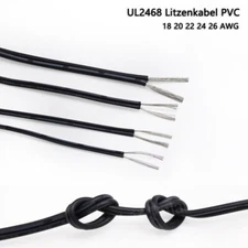 PVC Wire UL2468 18 20 22 24 26 AWG 2 Conductor Parallel Zip Cable Black White