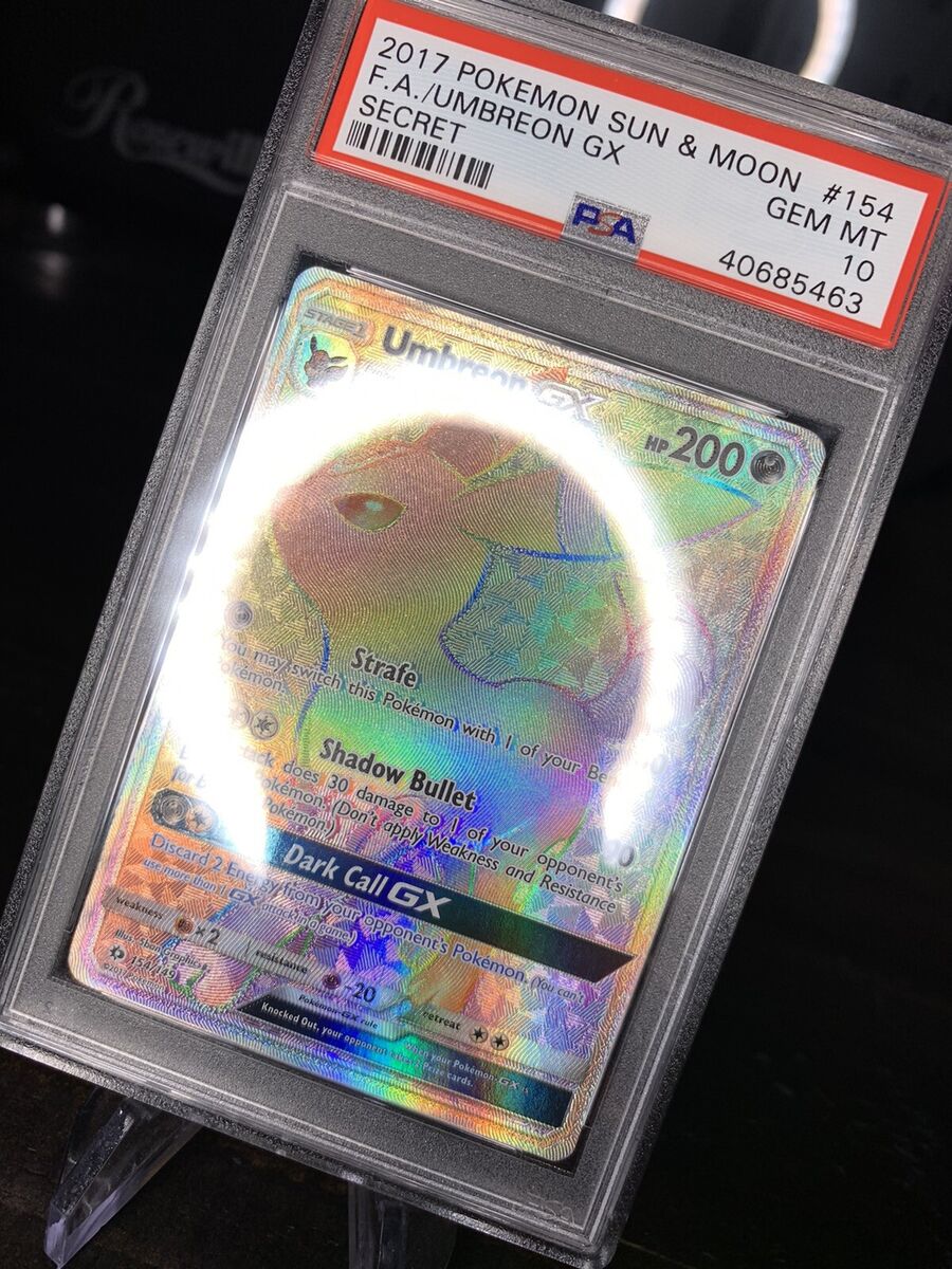 2017 Umbreon GX Secret Rare Full Art Holo #154 PSA 10 GEM 2017 Umbreon GX Secret Rare Full Art Holo #154 PSA 10 GEM