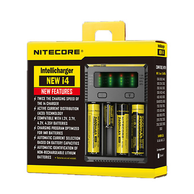 Nitecore I4 Intellicharger Wiederaufladbarer Batterieladegerät Li-Ion/Nimh Neu
