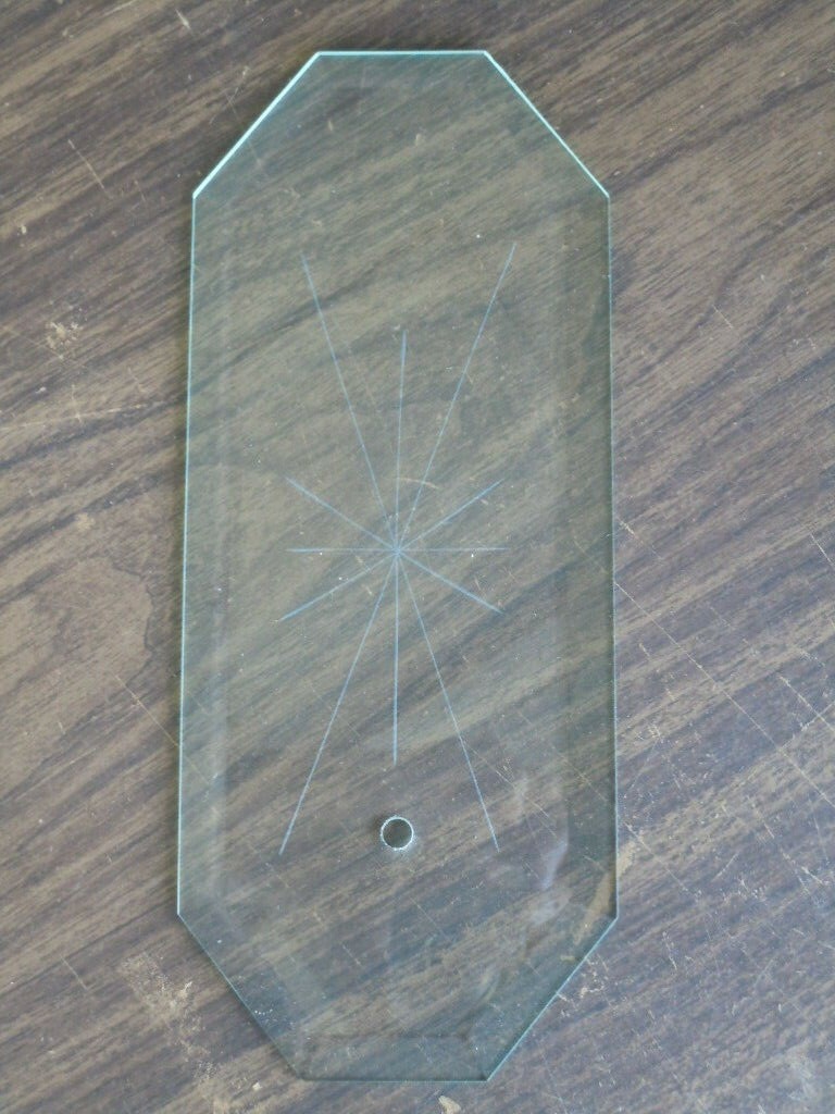VINTAGE CLEAR GLASS BEVELED (8) SIDED CHANDELIER PANEL STARBURST PATTERN PERFECT