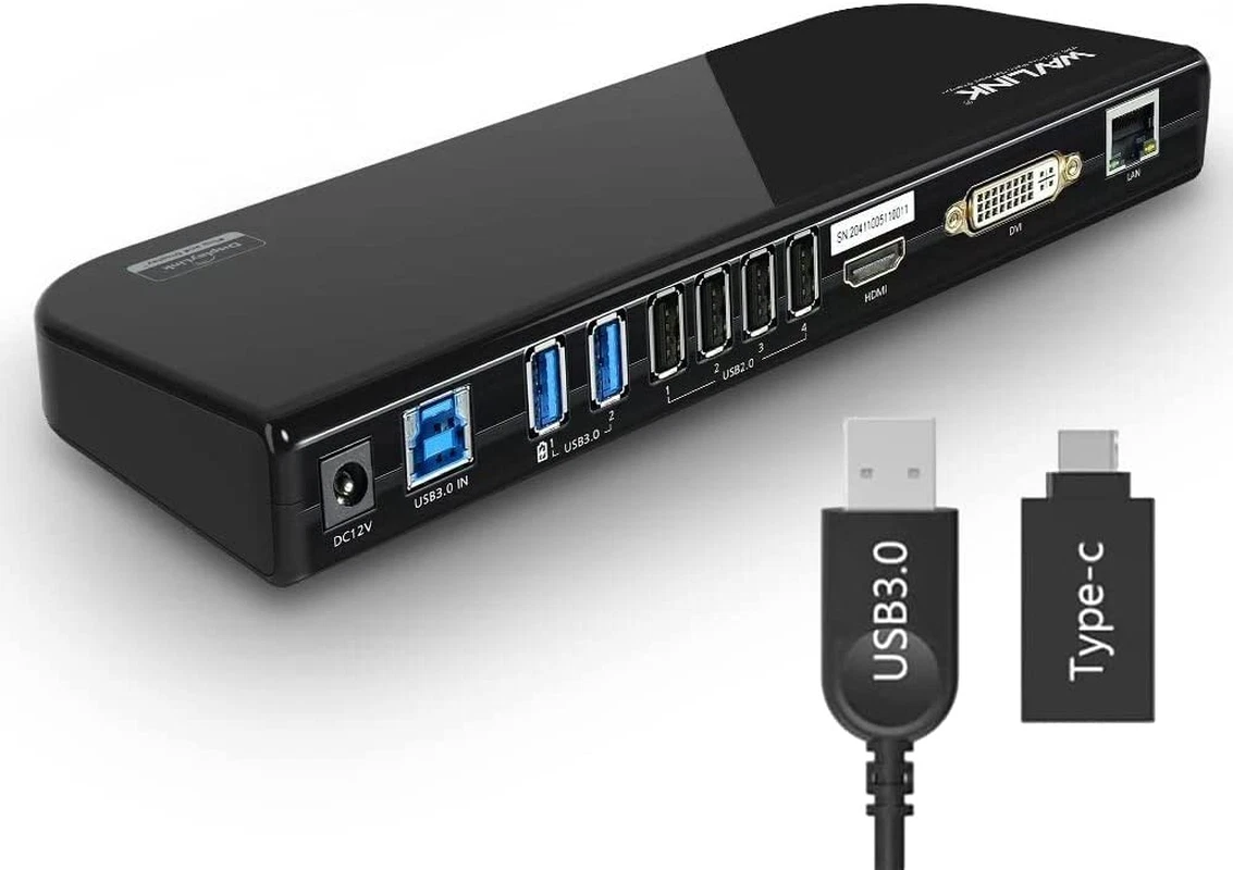 USB Laptop Docking Station Dual Monitors Displaylink Computer