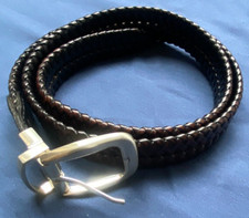 Brown Braided Genuine Leather Belt - Men's Size 40/100