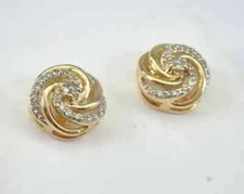 2.00Ct Round Cut Real Moissanite Cluster Stud Earrings 14K Yellow Gold Plated