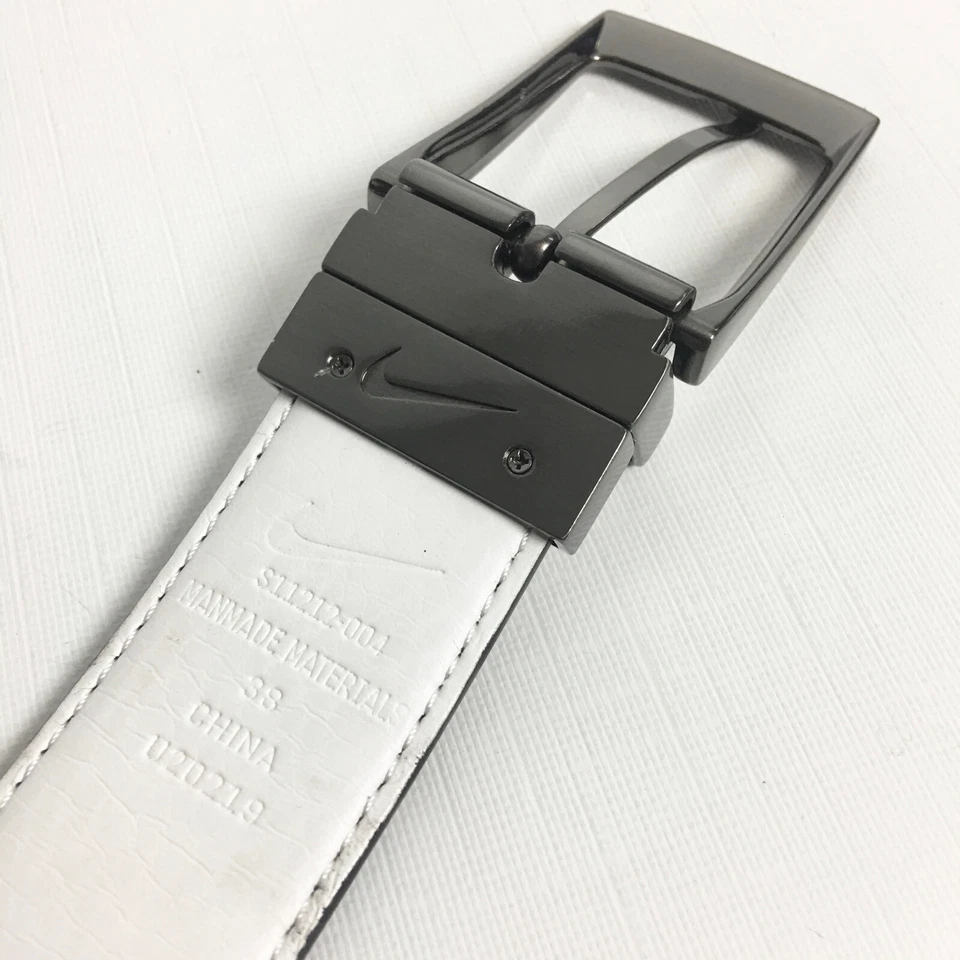 Ремень для гольфа мужской Nike 38 двусторонний веганская кожа черный белый - Изображение 2 из 4