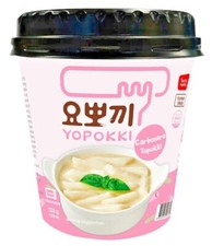 Image of YOPOKKI Carbonara Topokki Instant Korean Rice Cake Cup Tteokbokki 120g