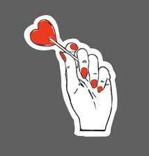 Heart Sucker Sticker Hand Waterproof