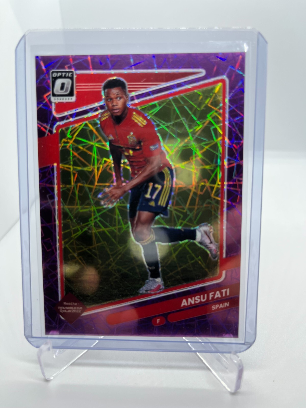 2021-22 Donruss ANSU FATI #146 Optic PURPLE VELOCITY PRIZM SP #51/99 Spain