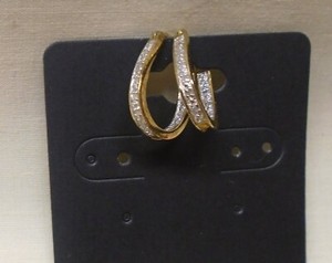 Authentic RSE Gold Plated 925 Sterling SILVER Pierced Horseshoe Hoop EARRINGS
