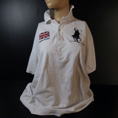 Harvey Miller Polo Club UNITED KINGDOM Short Sleeve White Sweatshirt N6197