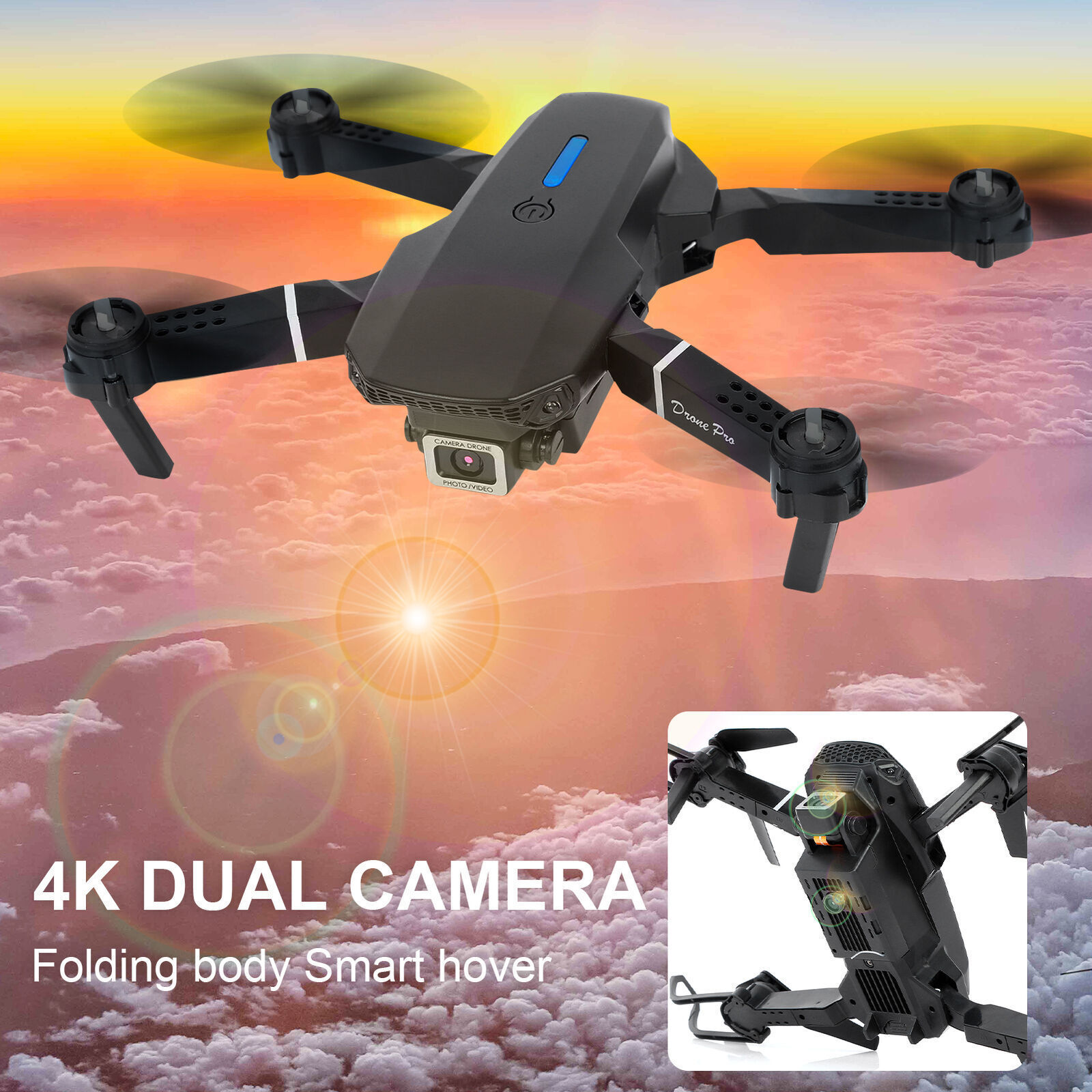 Mini Faltbar WiFi FPV Drohne Mit 4KHD GPS Kamera Selfie