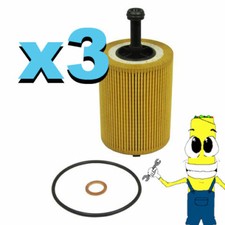 Premium Oil Filter for Audi TT Quattro with 3.2L Engine 2004-2009 Pack of 3