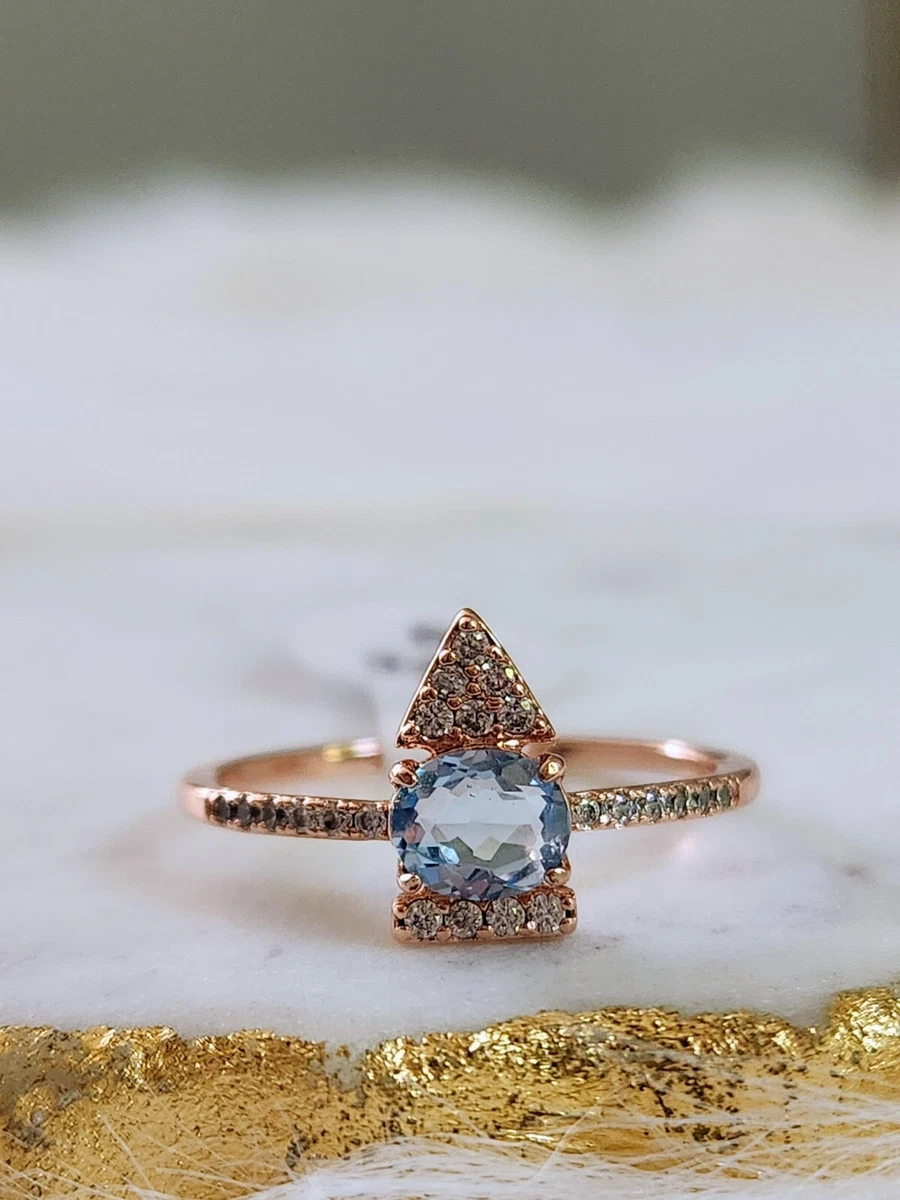 Genuine Fire Topaz Engagement Ring Mystic Fire Topaz Engagement