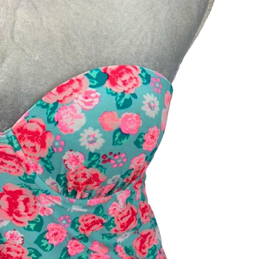 Camiseta Tankini Joe Boxer Junior Sin Tirantes Bustier Floral Cuello Corazón SOLO TOP Foto 2 de 4