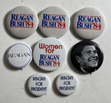 VINTAGE Lot of 8 REAGAN REPUBLICAN PINS Buttons Reagan Bush 1984