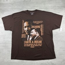 Vintage Y2K Martin Luther King Jr Shirt Size 3XL Brown Political Baggy BRAND NEW