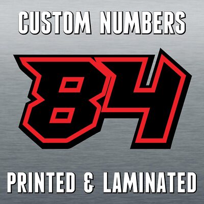 For ZX-6R GSXR750 1x Race Number Vinyl Decals Stickers Motorcycle
