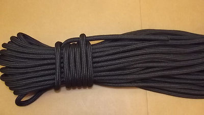 NEW 7/16'' (11mm) x 50' Double Braid Static Line, Safety Rope, Black