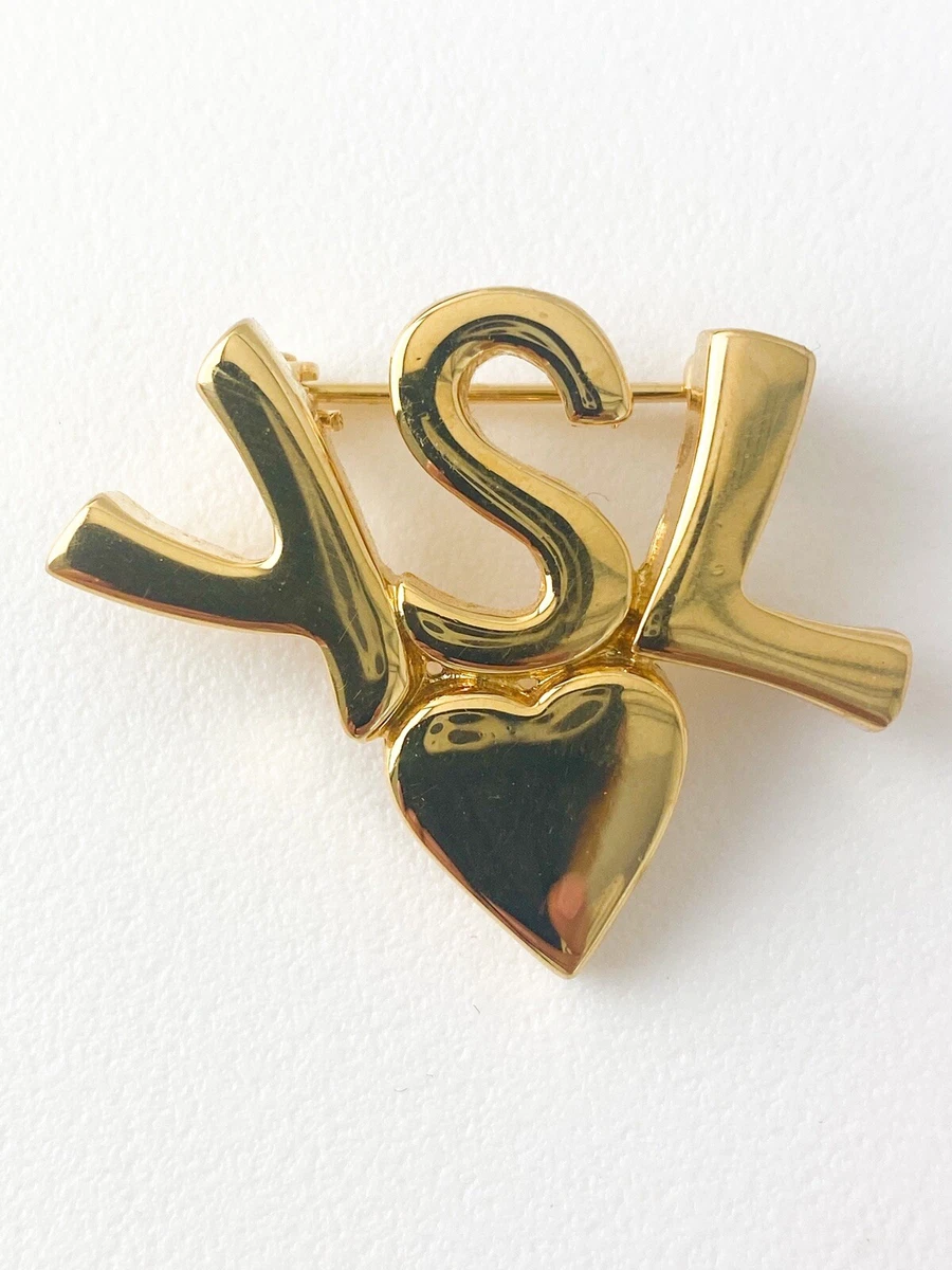 Gold Tone Yves Saint Laurent YSL Brooch