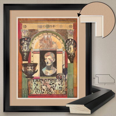 32W''x40H'' GLORIOUS DAYS by RICHARD HALL -VASE COLLAGE DOUBLE MATTE GLASS & FRAME