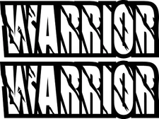 Warrior 350 White Rear Fender Graphics Decals Stickers ATV QUAD 4x2 raptor