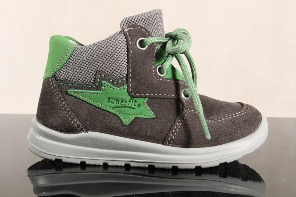 Botas Superfit Boys LL cinza/verde couro palmilha 00324 novas!!! - Imagem 2 de 4