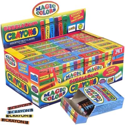 Rhode Island Novelty Magic Colors Assorted Fruit Flavored Bubble Gum Crayons