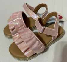 CAT JACK Baby Girls Pink Ruffle Sandals Shoes Abigail NWT Size 5