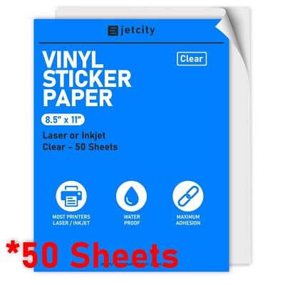 A-SUB Clear Sticker Paper For Inkjet Printers, Waterproof Translucent Printable Vinyl Sticker Paper - 50 Sheets 8.5x11 Inch Glossy Clear Label Paper - View #12