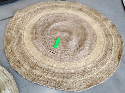 NATURAL / YELLOW 5' X 5' RD Broken Thread Rug Reduced Price 1172743406 NF120C-5R