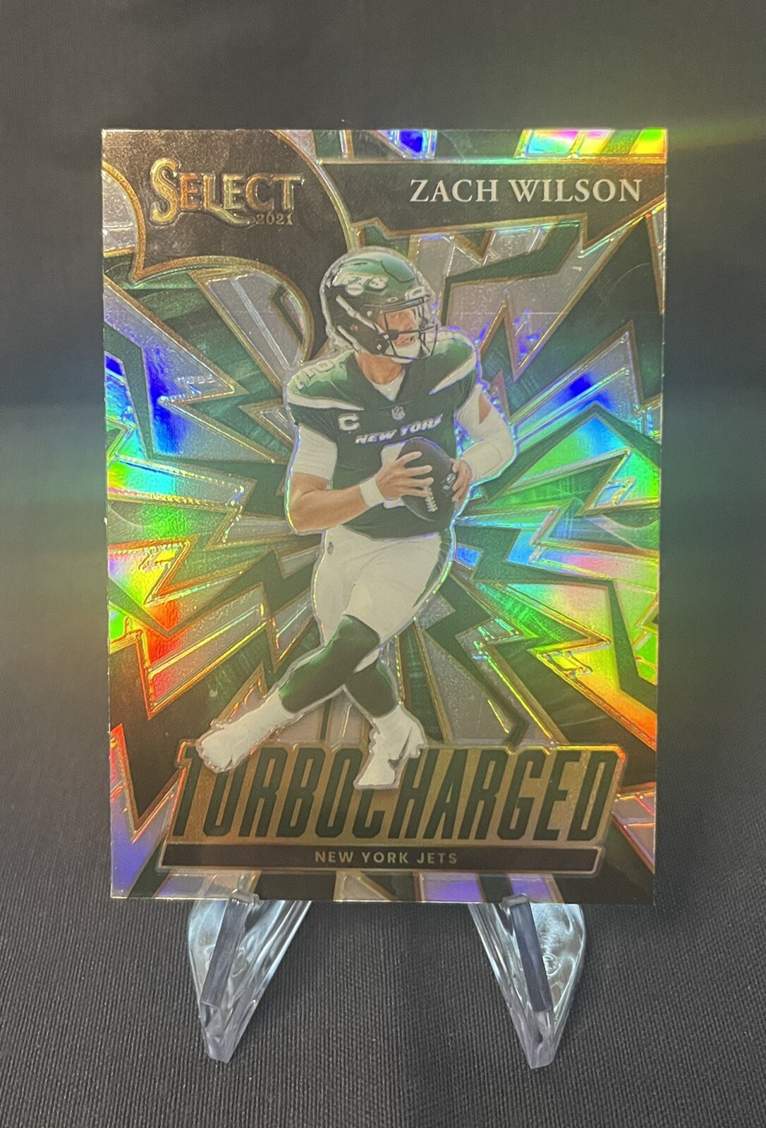 2021 Panini Select Football ZACH WILSON Silver Prizm Turbocharged #TUR-2 NY Jets
