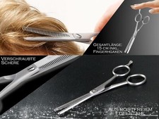 Tomishi Friseurschere & Modellierschere Set – 15,3 Cm, Japanstahl, Schwarze Titanbeschichtung, 36 Zähne