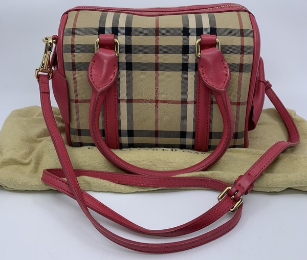 Burberry Alchester Horseferry Check Small Bow Bowling Bag