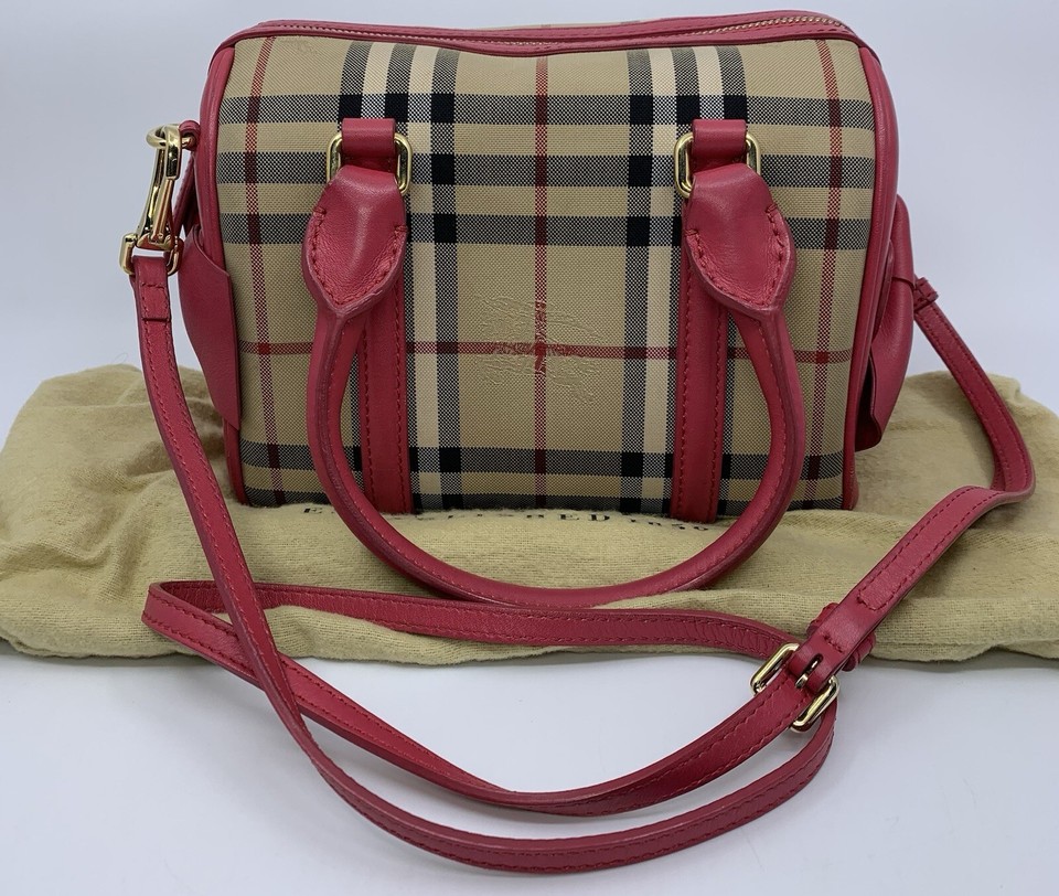 Burberry Alchester Horseferry Check Small Bow Bowling Bag