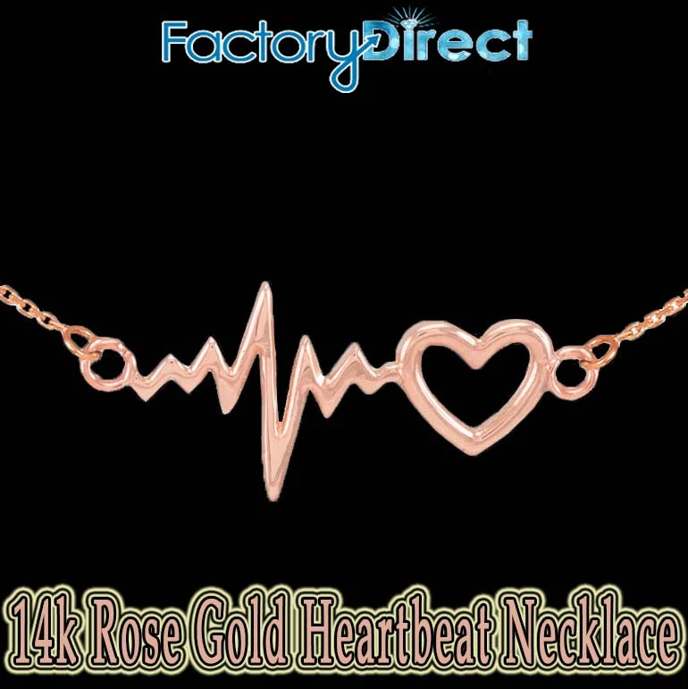 14k gold 2024 heartbeat necklace