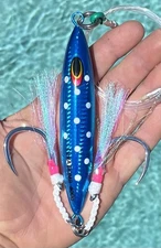 400g Heavy  Jig BLUEFIN  TUNA Bomb JIGS - Best  Blue  Glow Fully Rigged Glow Bft